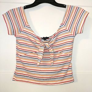 Retro tie crop top